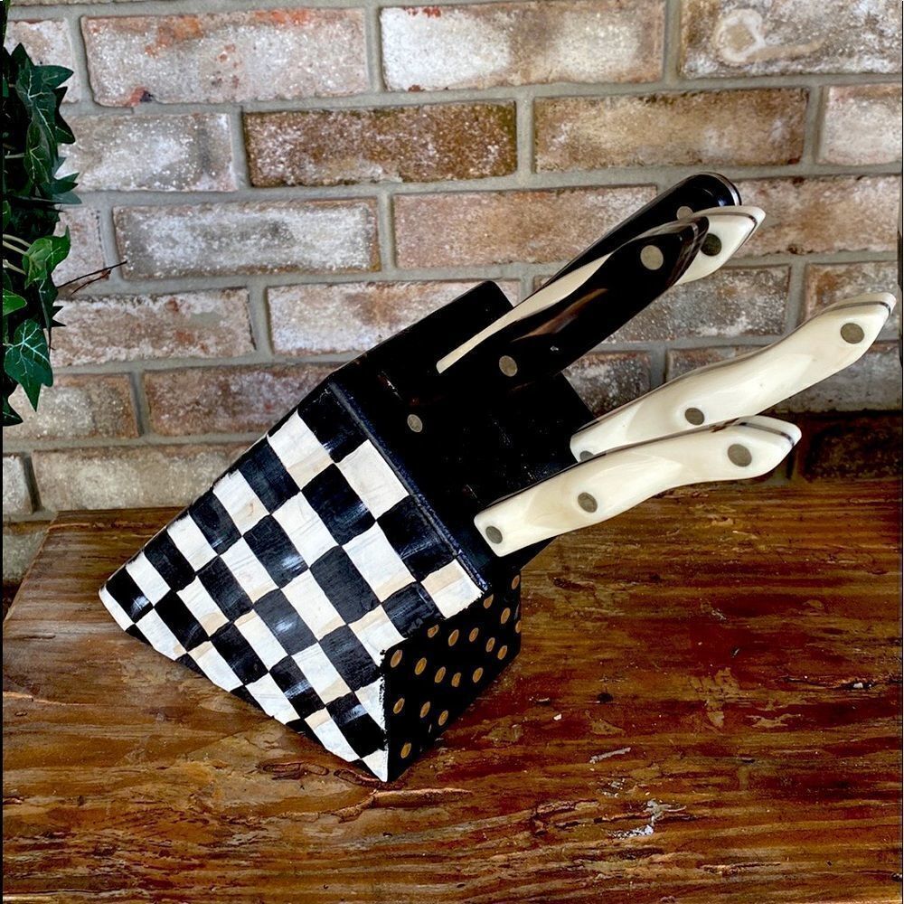 Hand Painted Knife Block 